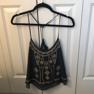 Stitched ecote halter tank